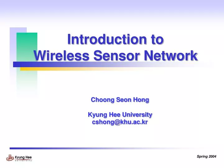 introduction to wireless sensor network