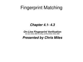 Fingerprint Matching