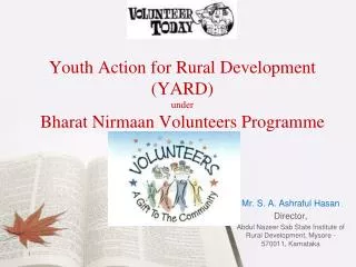 Youth Action for Rural Development (YARD) under Bharat Nirmaan Volunteers Programme