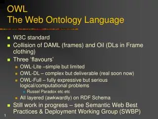 OWL The Web Ontology Language