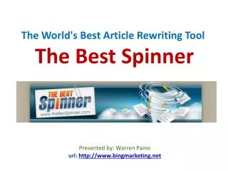 Internet Marketing Tool - The Best Spinner