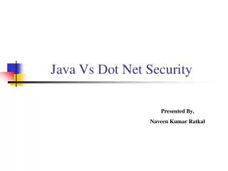 Java Vs Dot Net Security