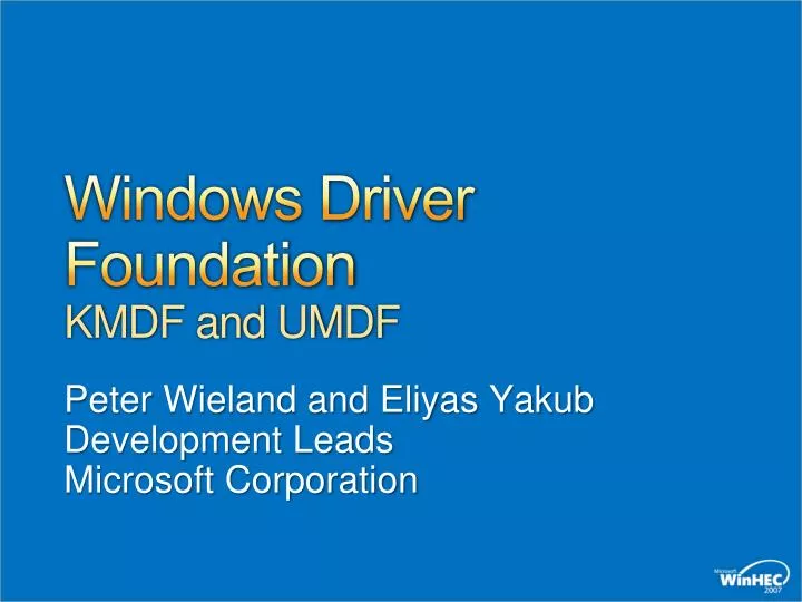 windows driver foundation kmdf and umdf