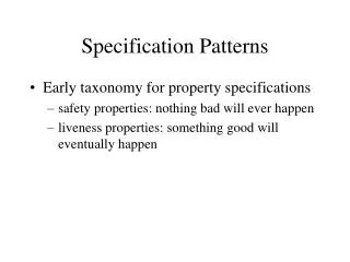Specification Patterns