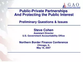 Public-Private Partnerships And Protecting the Public Interest Preliminary Questions &amp; Issues