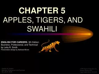 CHAPTER 5 APPLES, TIGERS, AND SWAHILI