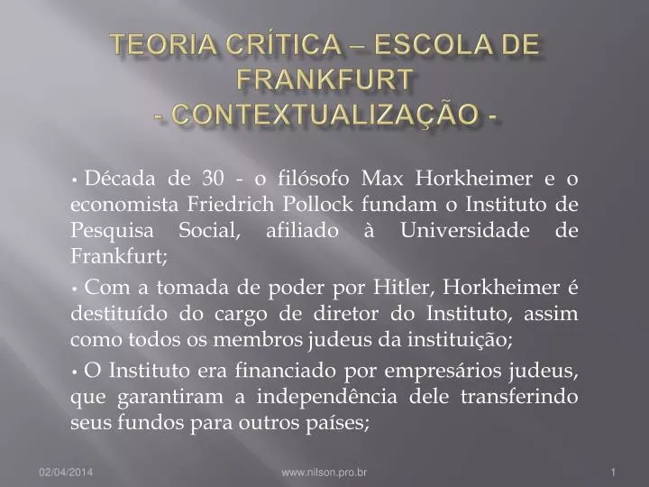 teoria cr tica escola de frankfurt contextualiza o