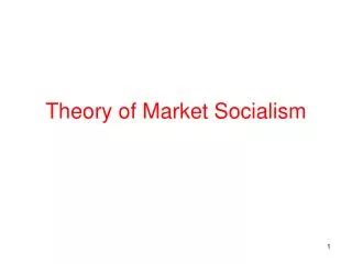 Theory of Market Socialism