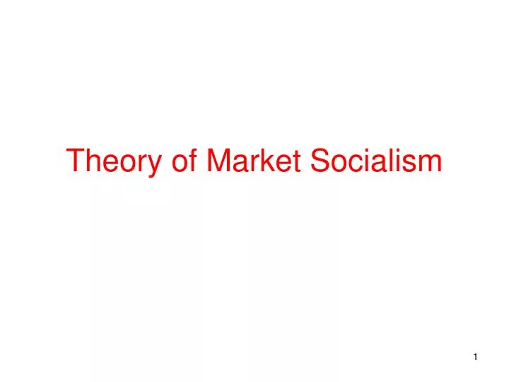 theory of market socialism