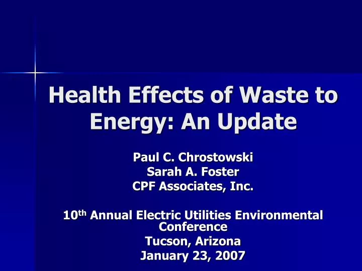 health effects of waste to energy an update