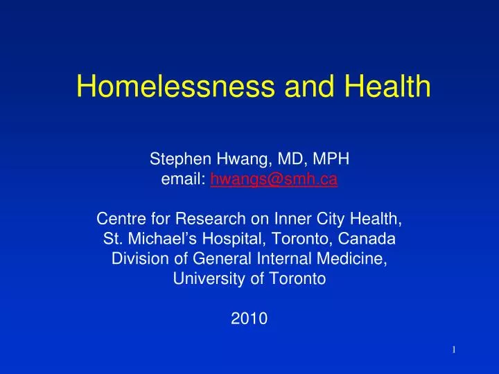 homelessness and health