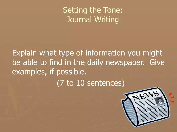setting the tone journal writing
