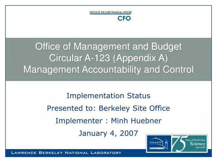 office of management and budget circular a 123 appendix a management accountability and control