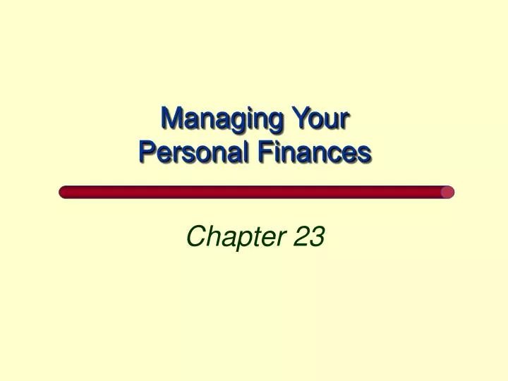 managing your personal finances