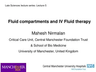 Fluid compartments and IV Fluid therapy