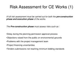 Risk Assessment for CE Works (1)