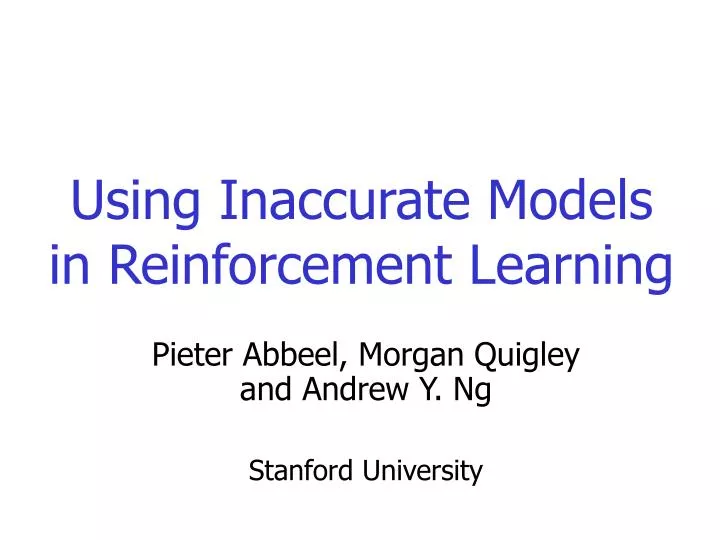 using inaccurate models in reinforcement learning