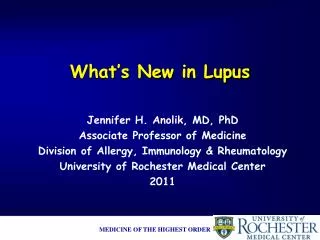 What’s New in Lupus