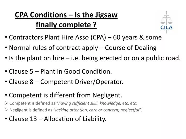 cpa conditions is the jigsaw finally complete
