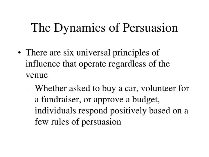 the dynamics of persuasion