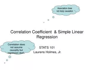Correlation Coefficient &amp; Simple Linear Regression