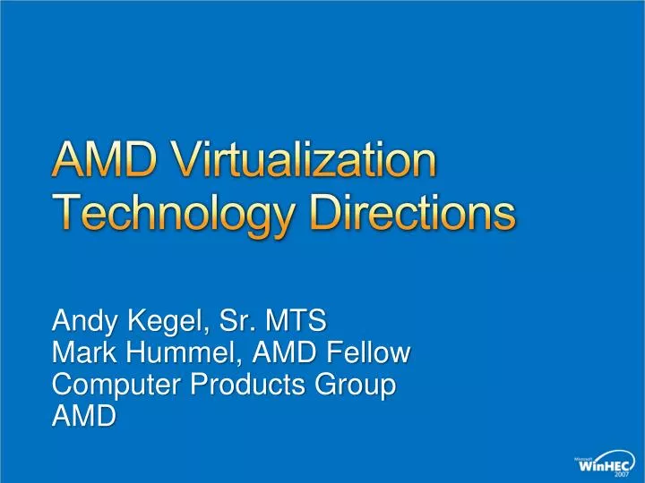 amd virtualization technology directions