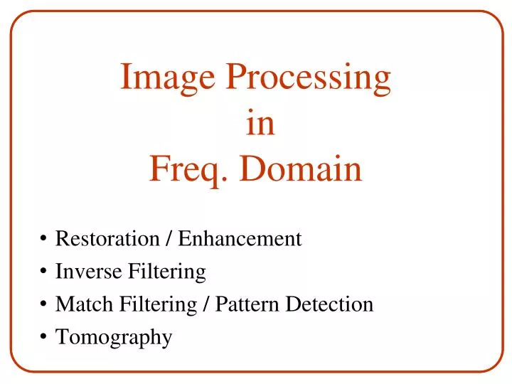 image processing in freq domain