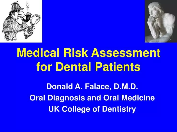 medical risk assessment for dental patients