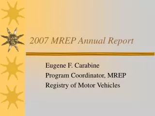 2007 MREP Annual Report