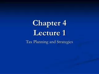 Chapter 4 Lecture 1