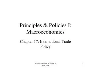 Principles &amp; Policies I: Macroeconomics