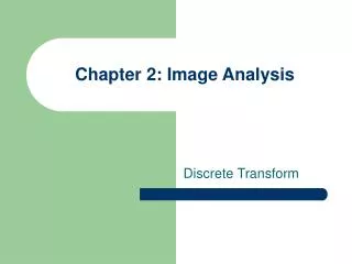 Chapter 2: Image Analysis