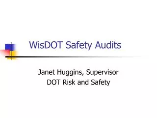 WisDOT Safety Audits