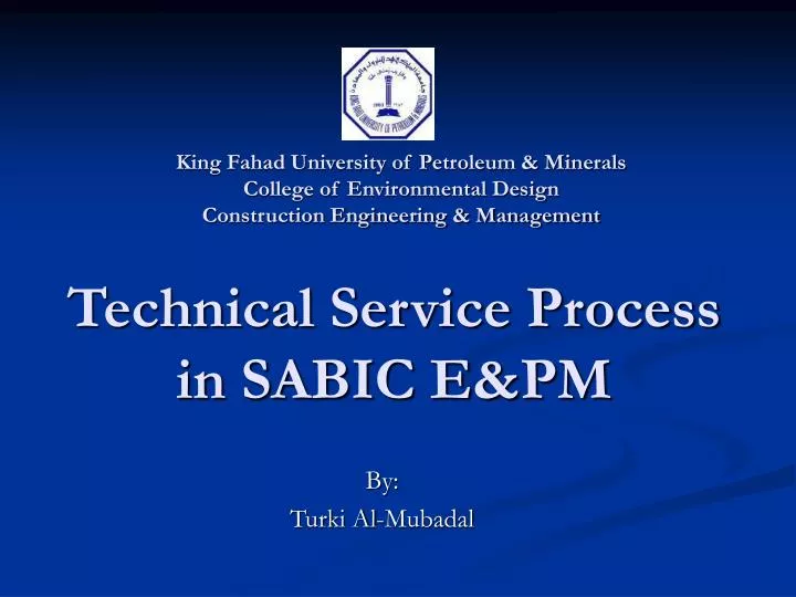 technical service process in sabic e pm