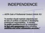 INDEPENDENCE - slide 1