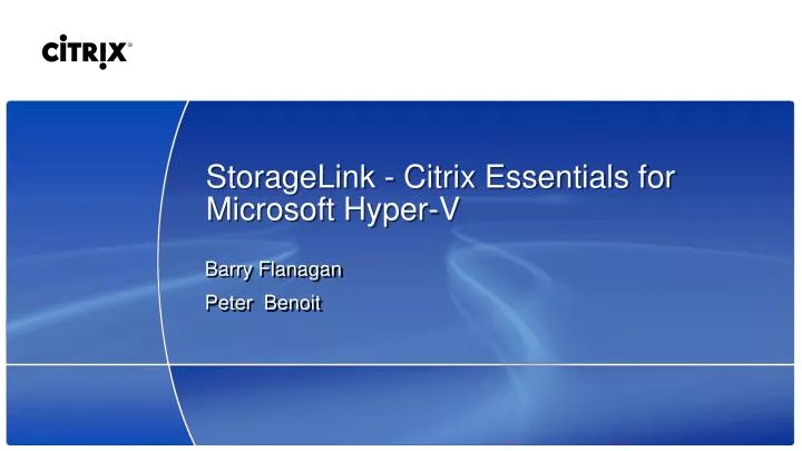 storagelink citrix essentials for microsoft hyper v