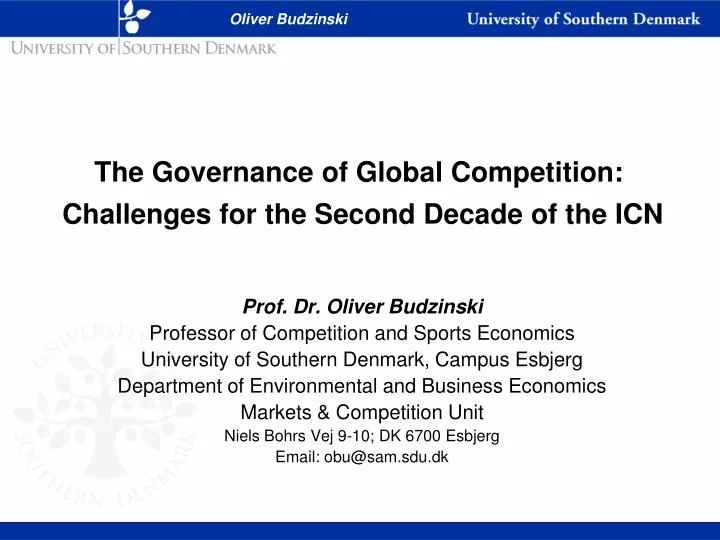 the governance of global competition challenges for the second decade of the icn