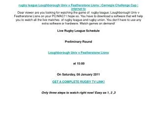 rugby league Loughborough Univ v Featherstone Lions | Carneg