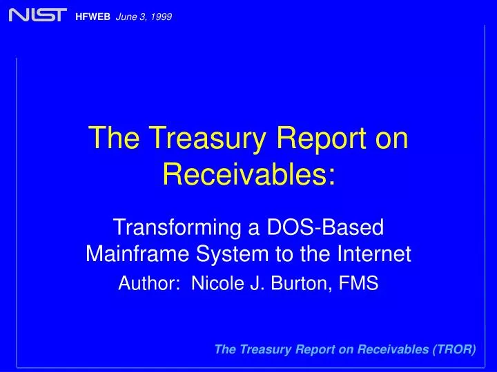 the treasury report on receivables
