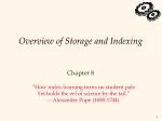 Overview of Storage and Indexing - slide 1