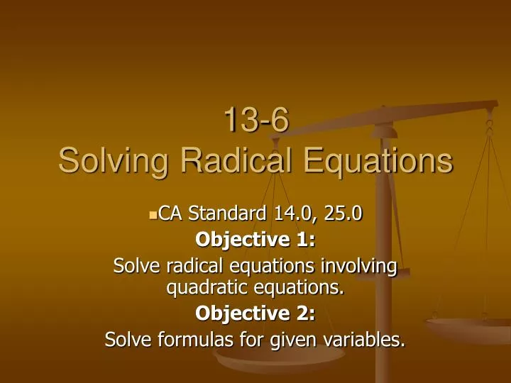 13 6 solving radical equations