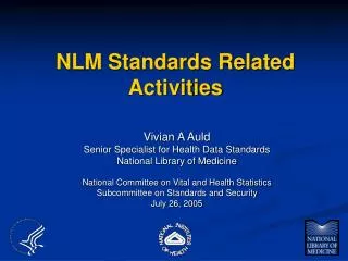 NLM Standards Related Activities