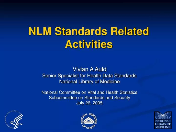 nlm standards related activities