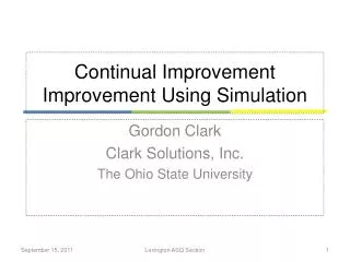 Continual Improvement Improvement Using Simulation