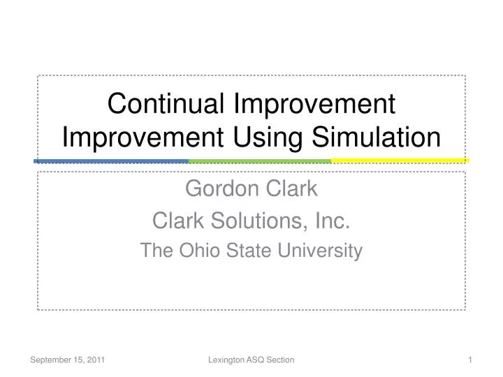 continual improvement improvement using simulation