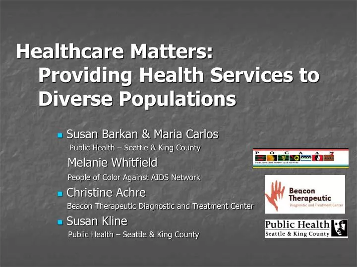 healthcare matters providing health services to diverse populations