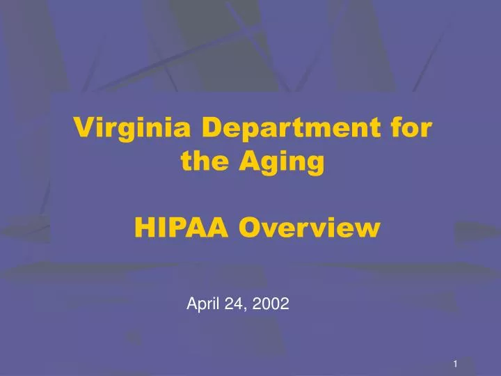 virginia department for the aging hipaa overview