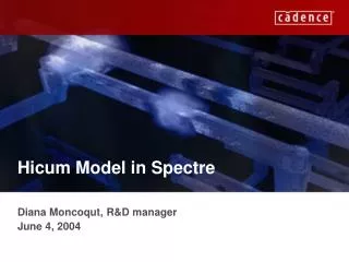 Hicum Model in Spectre