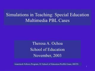 Simulations in Teaching: Special Education Multimedia PBL Cases