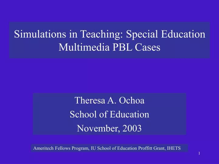 simulations in teaching special education multimedia pbl cases